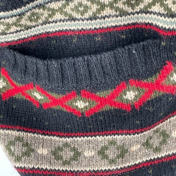 J. Crew Vintage Fair Isle Longline Cardigan Sweater Shetland Wool Hong Kong M - Picture 5 of 9